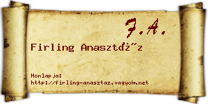 Firling Anasztáz névjegykártya
